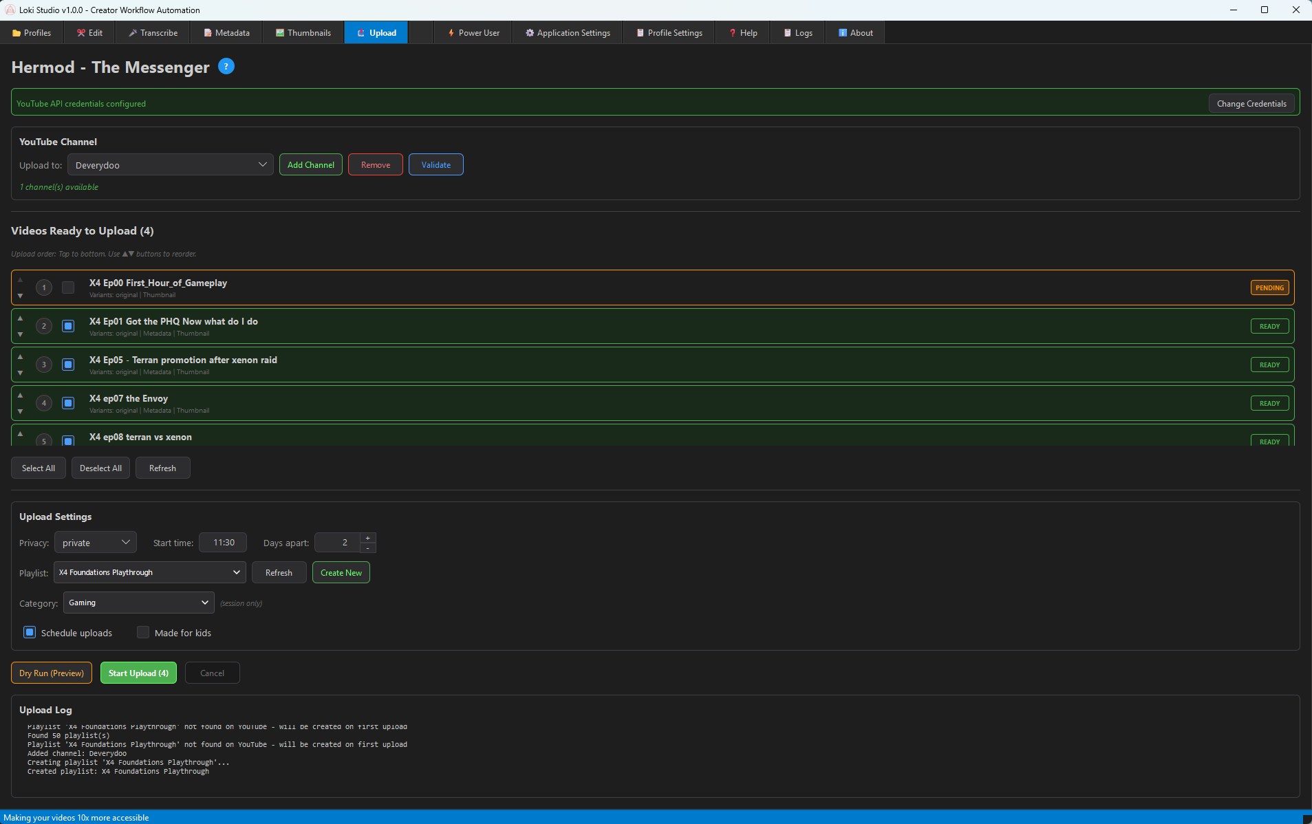 YouTube Batch Upload